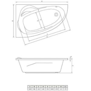 Obrazek Wanna Lamu 140/90 L