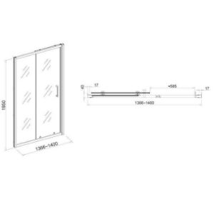 Obrazek Drzwi prysznicowe Patio 140x195 czyste chrom
