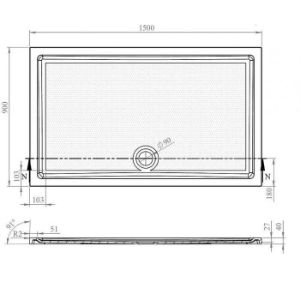 Obrazek Brodzik prostokątny Tek 150x90x4 