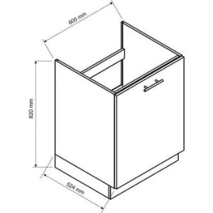 Obrazek Szafka Kuchenna Zoya D60zl Pl Dąb Halifax/Biały