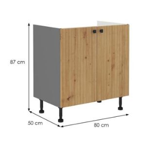 Obrazek Szafka kuchenna AVA dąb artisan/antracyt 80zl 2f bb