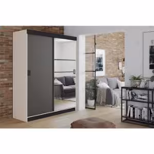 Obrazek Szafa Retro 138 6L biała / front grafit