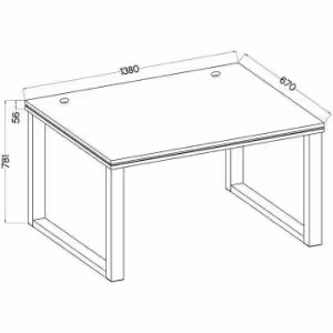 Obrazek Biurko Malta Metalowe Nogi Jasny Szary (Blat 56mm) Typ 160