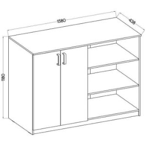 Obrazek Komoda Wysoka 2f Malta Jasny Szary Typ 830