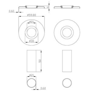 Obrazek Zestaw maskujący do podłączenia grzejnika grafit 