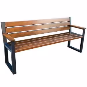 Obrazek  Ławka nowoczesna z oparciem i podłokietnikami orzech 