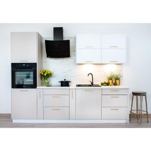 Obrazek Szafka kuchenna Kate w60/68 slim pl z okapem czarnym biały