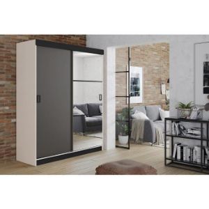 Obrazek Szafa Retro 138 5L biała / front grafit