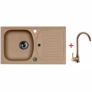 Obrazek Zlew Record z baterią  beż