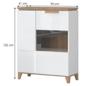 Obrazek Witryna Brio K2S pacific walnut/crystal white