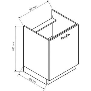 Obrazek Szafka Kuchenna Zoya D60pc Pl Biały Groszek/Biały