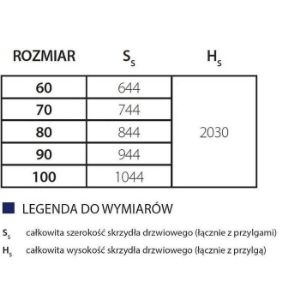 Obrazek Drzwi wewnętrzne Trim 80L Biały lakier