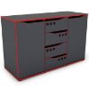 Obrazek Komoda Matrix 120 4s 2d grafit/czerwony