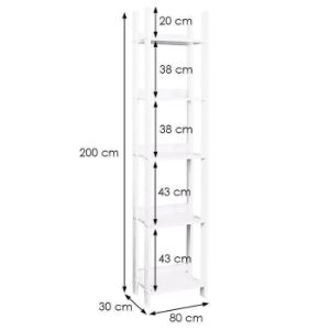 Obrazek Regał ażurowy 80 sosna bejca biała