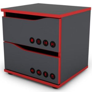 Obrazek Szafka nocna Matrix 40 2S grafit/czerwony