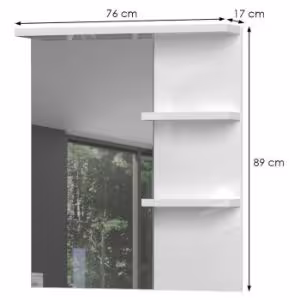 Obrazek Lustro Led+Półki Piano Ogp Biały Połysk