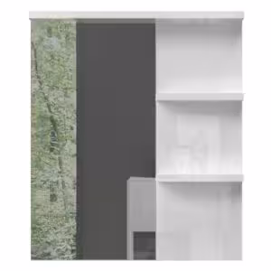 Obrazek Lustro Led+Półki Piano Ogp Biały Połysk