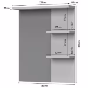 Obrazek Lustro Led+Półki Piano Ogp Biały Połysk