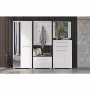 Obrazek Lustro Led+Półki Piano Ogp Biały Połysk