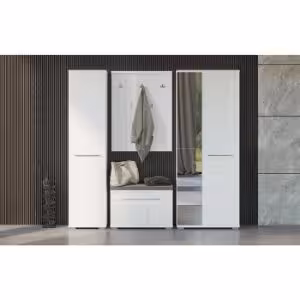 Obrazek Lustro Led+Półki Piano Ogp Biały Połysk