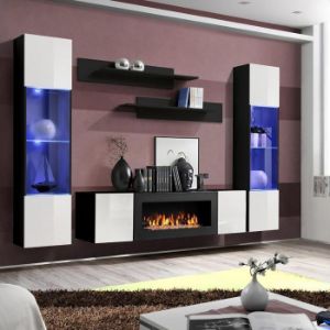 Obrazek Komoda + Biokominek FLY SBK biały 