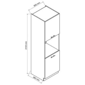 Obrazek Szafka Kuchenna Natalia D60PK 2133 PL Szary Mat