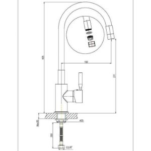 Obrazek Samba bateria zlewozmywakowa elastyczna miętowa 