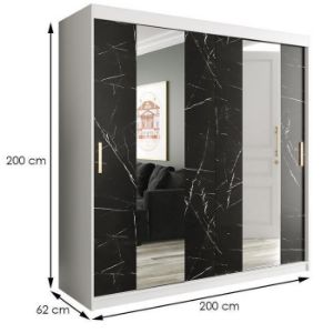 Obrazek  Szafa Marmur Pole 200 Biały/Marmur Czarny 