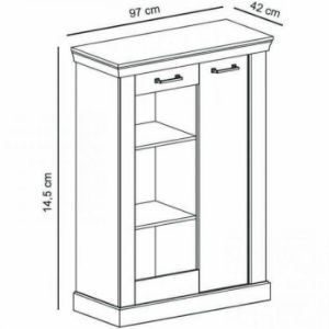 Obrazek Komoda szkło Antica A-12 kraft złoty