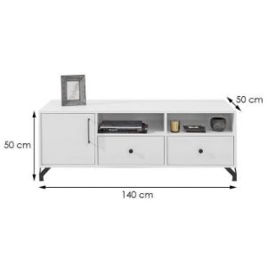 Obrazek Szafka RTV Bergen Be8 Biały Lux/Biały Połysk