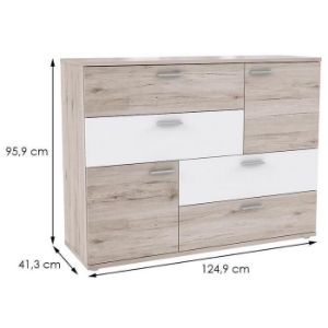 Obrazek Komoda Skive Dąb Piaskowy/Biały