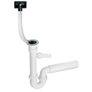 Obrazek Syfon zlewozmywakowy rurowy podł. pralka/zmywarka z odejściem poziomym