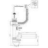 Obrazek Syfon zlewozmywakowy rurowy podł. pralka/zmywarka z odejściem poziomym