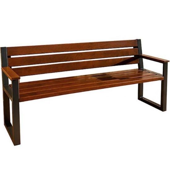 Obrazek  Ławka nowoczesna z oparciem i podłokietnikami palisander 