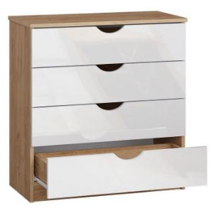 Obrazek Komoda Tymeo 4s D.Craft Złoty/Biały Połysk