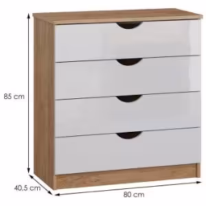 Obrazek Komoda Tymeo 4s D.Craft Złoty/Biały Połysk