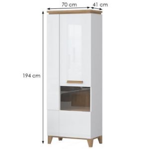Obrazek Witryna Brio V2S pacific walnut/crystal white
