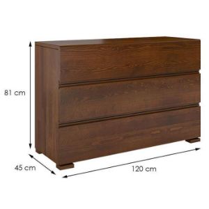 Obrazek  Komoda Drewniana Sosnowa 3s Skandica Vestre Orzech 