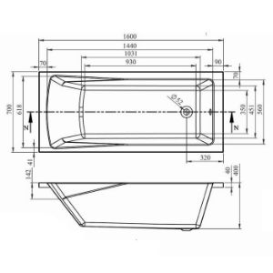 Obrazek Wanna Rondo 160x70