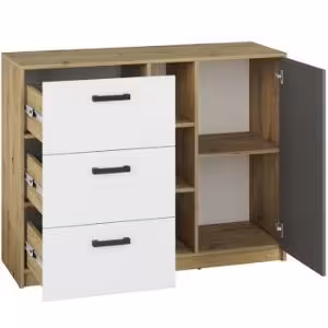 Obrazek Komoda 120 Fini 06 dąb artisan/biały/antracyt