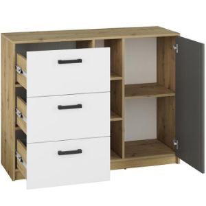 Obrazek Komoda 120 Fini 06 dąb artisan/biały/antracyt