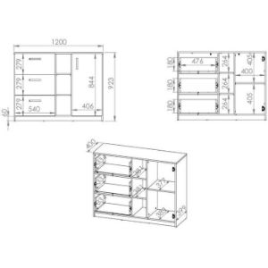 Obrazek Komoda 120 Fini 06 dąb artisan/biały/antracyt