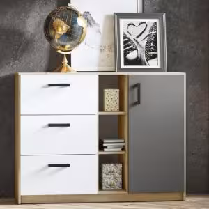 Obrazek Komoda 120 Fini 06 dąb artisan/biały/antracyt