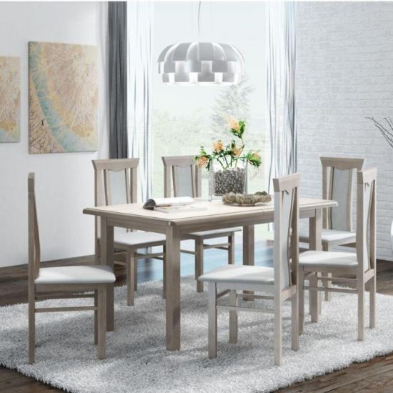Obrazek Zestaw stół i krzesła Karina 1+6,ST808 140X80+40,d.truf,KR P04,d.truf.aura-02