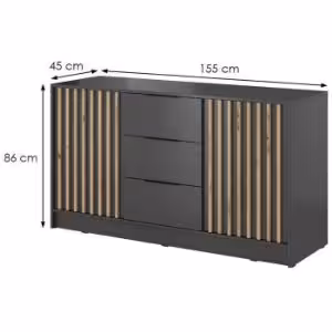 Obrazek Komoda Nelly 2d Grafit/Lamela Artisan