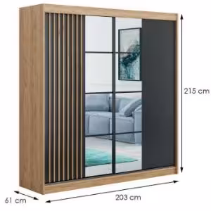 Obrazek Szafa Larysa 203 czarny/craft złoty