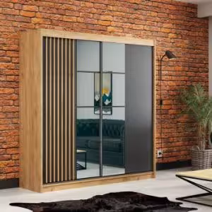 Obrazek Szafa Larysa 203 czarny/craft złoty