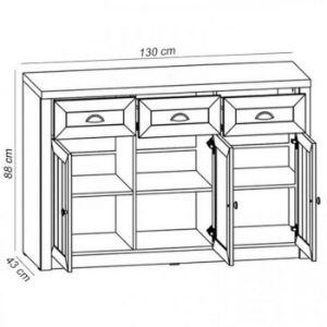 Obrazek Komoda Prowansja K3SP sosna andersen/dąb lefkas ciemny