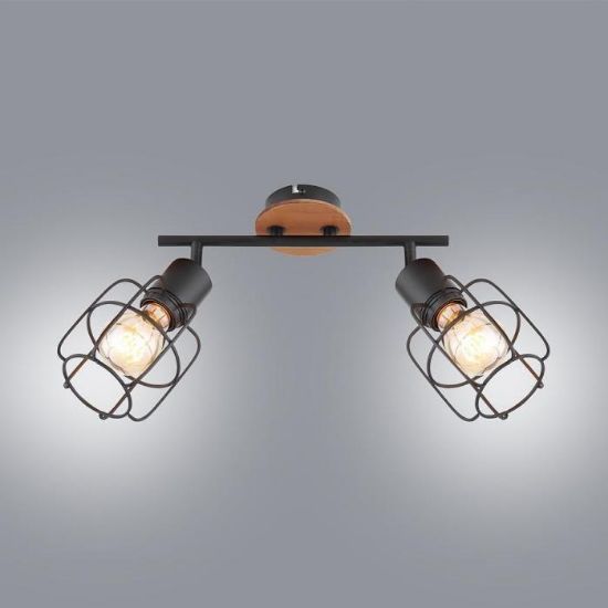 Obrazek Lampa 54037-2 Czarno-brązowa LS2
