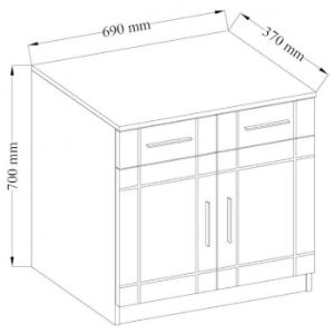 Obrazek Komoda Paris 2F2S grafit/sonoma
